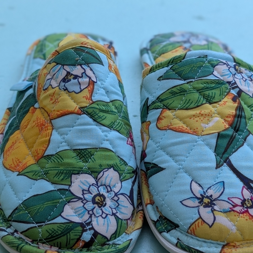 Vera Bradley Lemon Grove Travel Slippers